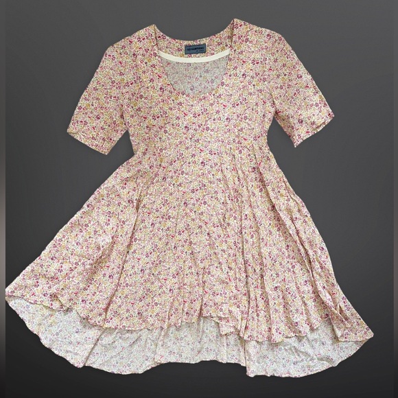 Vintage 90s designer Les Habitudes ditsy floral babydoll dress size large - Picture 8 of 11